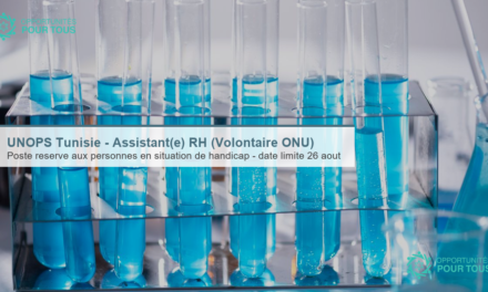 UNOPS Tunisie – Assistant(e) aux Ressources Humaines (Volontaire des Nations Unies)