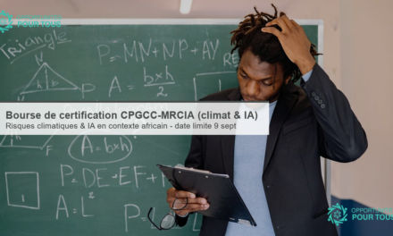 Bourse de certification CPGCC-MRCIA – Catastrophes climatiques et modélisation des risques par l&rsquo;IA (contexte africain)