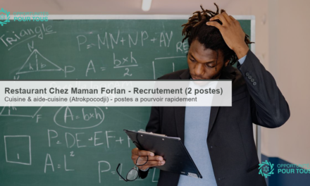 Restaurant Chez Maman Forlan – Recrutement (cuisine et aide-cuisine)