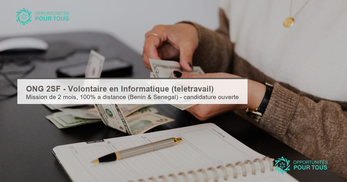 ONG 2SF – Volontaire en Informatique (mission de 2 mois, télétravail)
