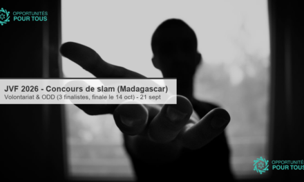 JVF 2026 – Concours de slam « Volontariat et Objectifs de Développement Durable » (Madagascar)