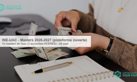 INE-UAC – Masters 2026-2027 : la plateforme de candidature reste ouverte jusqu&rsquo;au 28 septembre