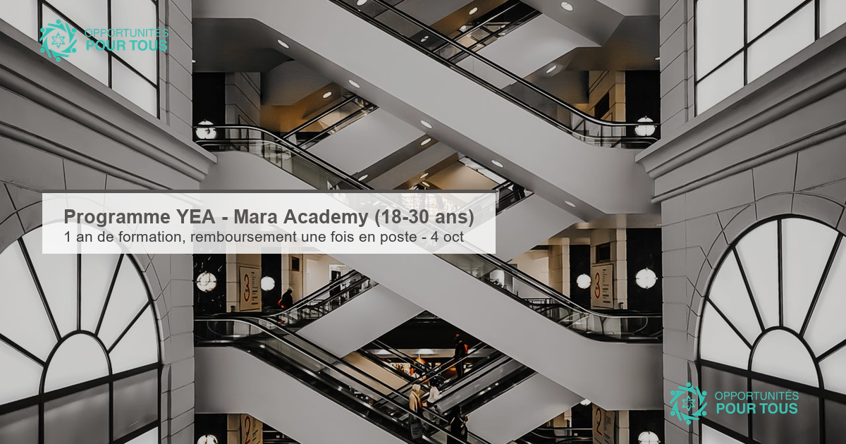Programme YEA (Mara Academy) – Se former maintenant, rembourser une fois en poste