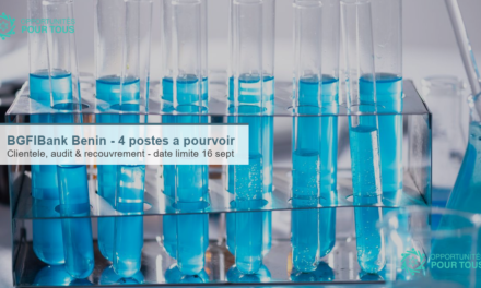 BGFIBank Bénin recrute sur 4 postes