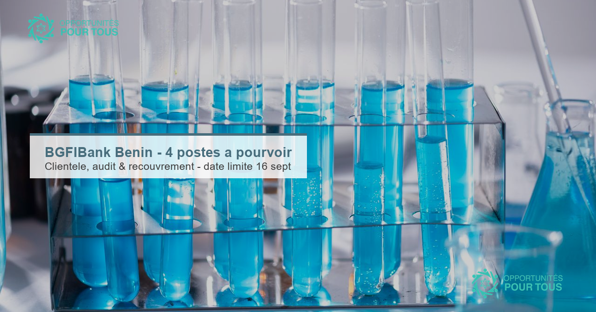 BGFIBank Bénin recrute sur 4 postes