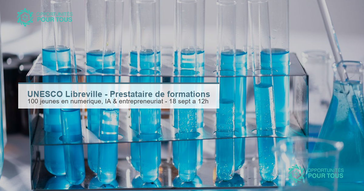 UNESCO Libreville – Appel à candidature pour un prestataire de formations (100 jeunes)