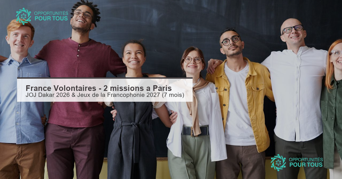 France Volontaires & La Guilde – Deux missions de Service Civique à Paris (JOJ Dakar 2026)