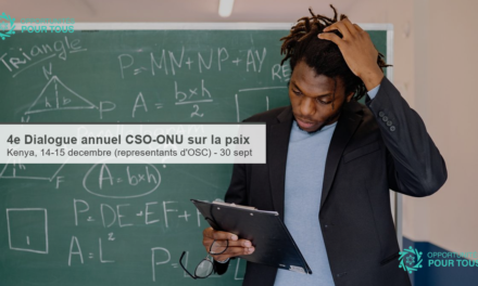 4ᵉ Dialogue annuel CSO-ONU sur la consolidation de la paix – Appel aux représentants d&rsquo;OSC