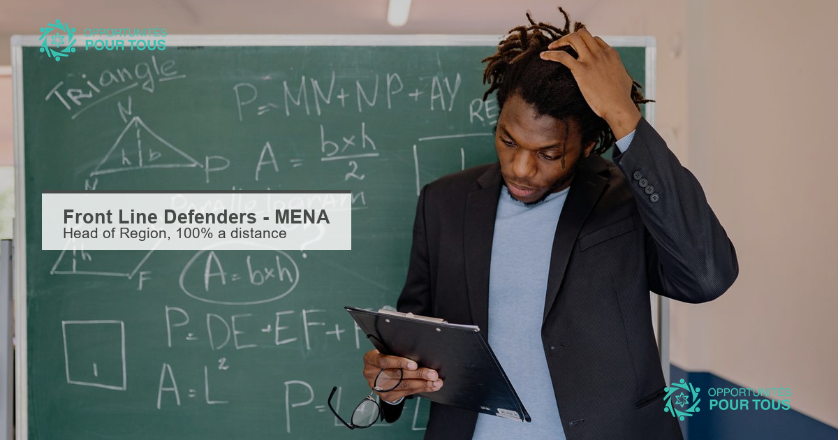 Front Line Defenders – Head of Region (MENA), poste entièrement à distance